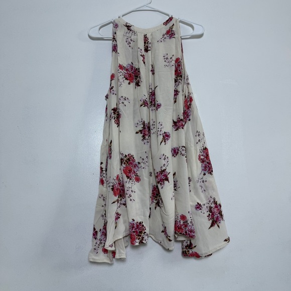 Free People Tree Swing Floral Print Sleeveless Flowy Tank‎ Blouse Bohemian Sz M - Picture 5 of 9
